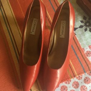 CORSINA Red Leather Heels